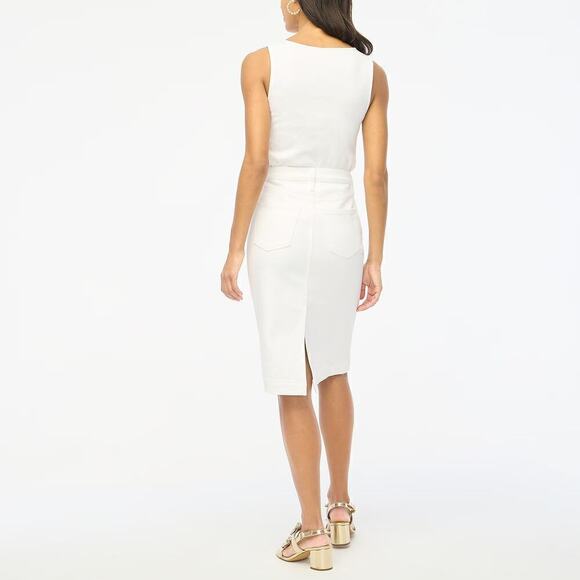 J. Crew Skirt Jean Denim A-Line Pencil Midi 5-Pocket Design White NWT Size 16 - Picture 4 of 11
